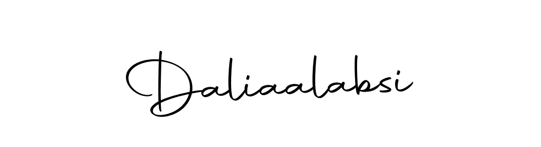 How to make Daliaalabsi name signature. Use Autography-DOLnW style for creating short signs online. This is the latest handwritten sign. Daliaalabsi signature style 10 images and pictures png