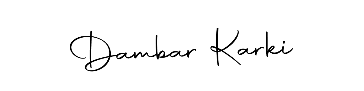 Design your own signature with our free online signature maker. With this signature software, you can create a handwritten (Autography-DOLnW) signature for name Dambar Karki. Dambar Karki signature style 10 images and pictures png