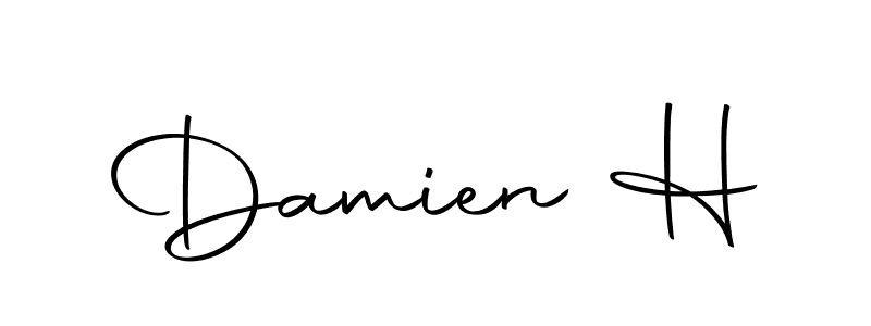 Design your own signature with our free online signature maker. With this signature software, you can create a handwritten (Autography-DOLnW) signature for name Damien H. Damien H signature style 10 images and pictures png