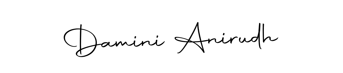 How to make Damini Anirudh name signature. Use Autography-DOLnW style for creating short signs online. This is the latest handwritten sign. Damini Anirudh signature style 10 images and pictures png