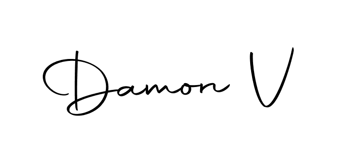Make a beautiful signature design for name Damon V. With this signature (Autography-DOLnW) style, you can create a handwritten signature for free. Damon V signature style 10 images and pictures png