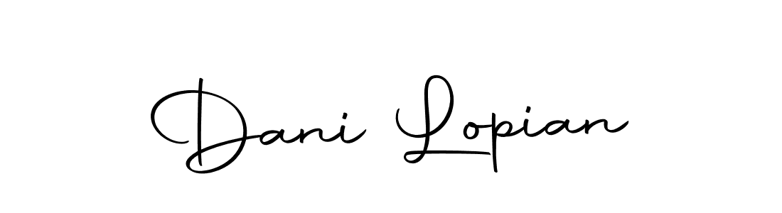 You can use this online signature creator to create a handwritten signature for the name Dani Lopian. This is the best online autograph maker. Dani Lopian signature style 10 images and pictures png