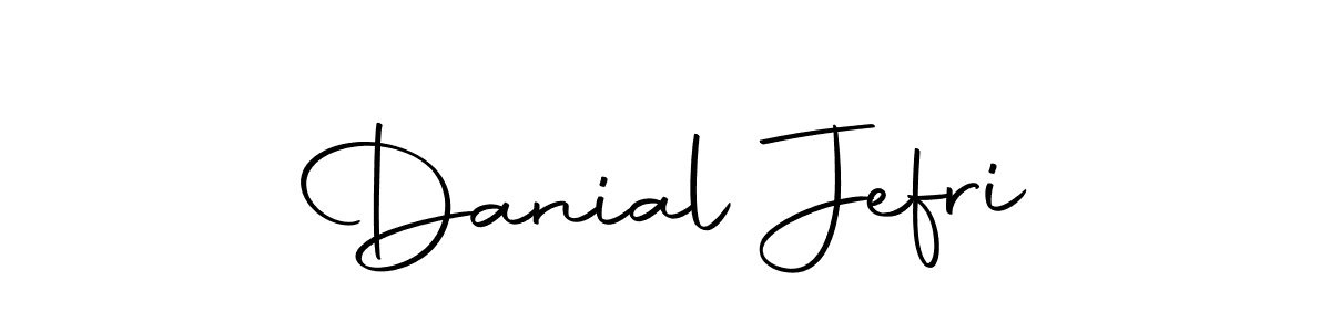 How to make Danial Jefri name signature. Use Autography-DOLnW style for creating short signs online. This is the latest handwritten sign. Danial Jefri signature style 10 images and pictures png