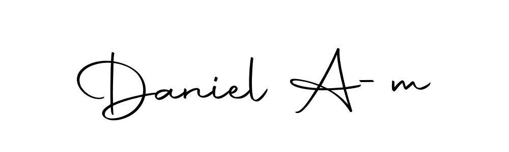 How to make Daniel A-m name signature. Use Autography-DOLnW style for creating short signs online. This is the latest handwritten sign. Daniel A-m signature style 10 images and pictures png