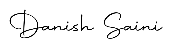 Discover how Danish Saini looks in an executive cursive font (Autography-DOLnW). Perfect for legal documents, invoices, and certificates. Danish Saini signature style 10 images and pictures png