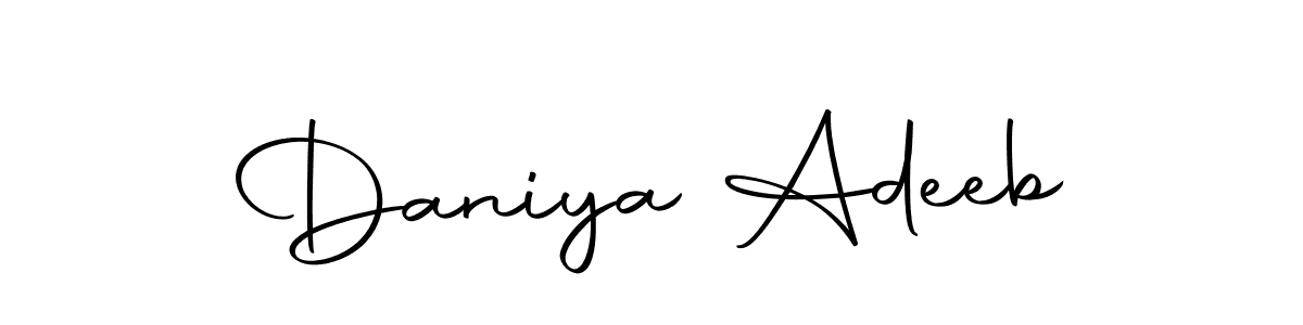 Make a beautiful signature design for name Daniya Adeeb. With this signature (Autography-DOLnW) style, you can create a handwritten signature for free. Daniya Adeeb signature style 10 images and pictures png