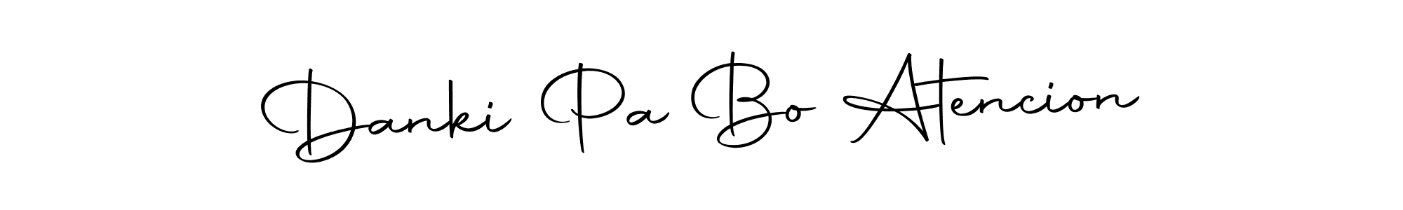 if you are searching for the best signature style for your name Danki Pa Bo Atencion. so please give up your signature search. here we have designed multiple signature styles  using Autography-DOLnW. Danki Pa Bo Atencion signature style 10 images and pictures png