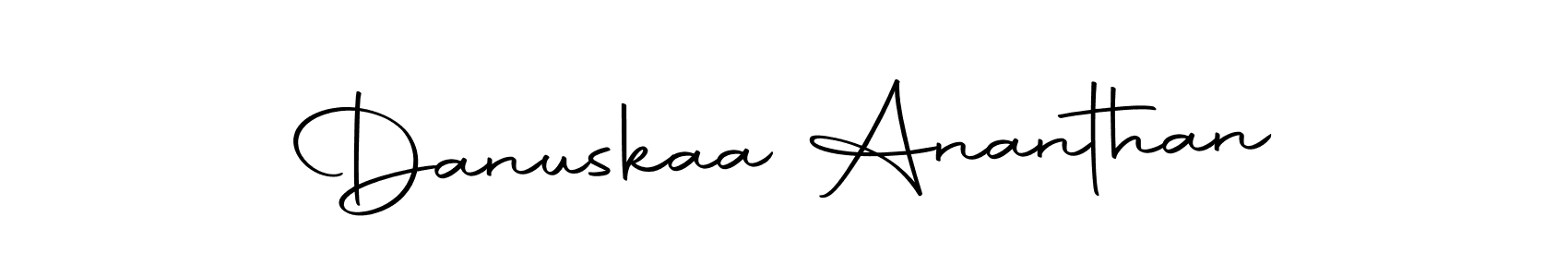 Autography-DOLnW is a professional signature style that is perfect for those who want to add a touch of class to their signature. It is also a great choice for those who want to make their signature more unique. Get Danuskaa Ananthan name to fancy signature for free. Danuskaa Ananthan signature style 10 images and pictures png