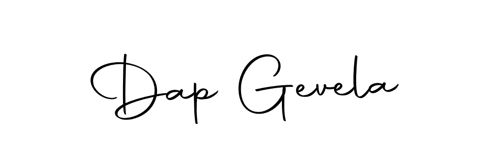 Make a beautiful signature design for name Dap Gevela. With this signature (Autography-DOLnW) style, you can create a handwritten signature for free. Dap Gevela signature style 10 images and pictures png