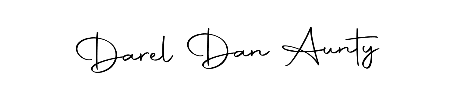 How to make Darel Dan Aunty name signature. Use Autography-DOLnW style for creating short signs online. This is the latest handwritten sign. Darel Dan Aunty signature style 10 images and pictures png