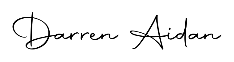 You can use this online signature creator to create a handwritten signature for the name Darren Aidan. This is the best online autograph maker. Darren Aidan signature style 10 images and pictures png