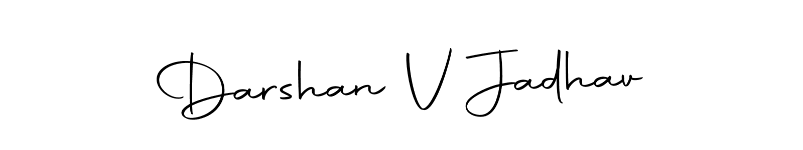 How to make Darshan V Jadhav name signature. Use Autography-DOLnW style for creating short signs online. This is the latest handwritten sign. Darshan V Jadhav signature style 10 images and pictures png