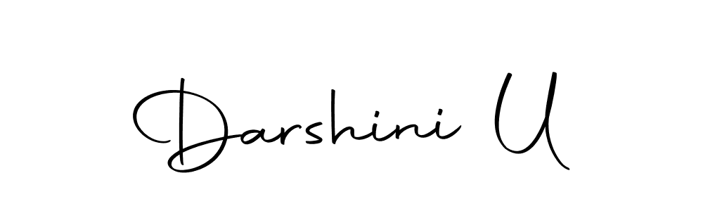 You should practise on your own different ways (Autography-DOLnW) to write your name (Darshini U) in signature. don't let someone else do it for you. Darshini U signature style 10 images and pictures png