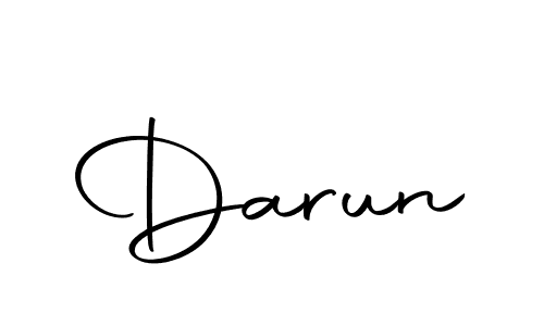 Design your own signature with our free online signature maker. With this signature software, you can create a handwritten (Autography-DOLnW) signature for name Darun. Darun signature style 10 images and pictures png