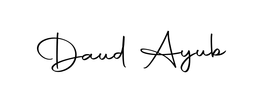 You should practise on your own different ways (Autography-DOLnW) to write your name (Daud Ayub) in signature. don't let someone else do it for you. Daud Ayub signature style 10 images and pictures png