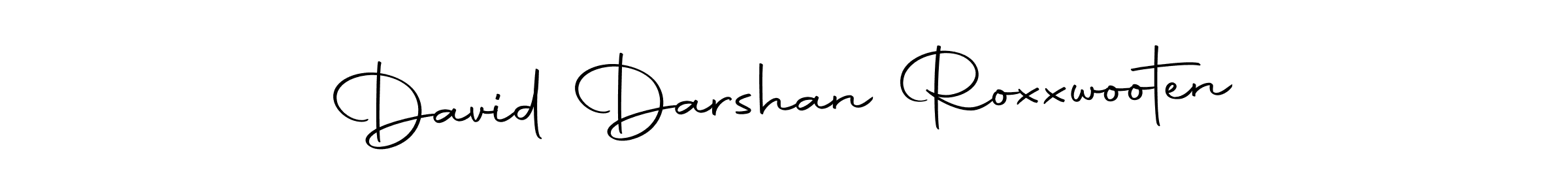 How to make David Darshan Roxxwooten name signature. Use Autography-DOLnW style for creating short signs online. This is the latest handwritten sign. David Darshan Roxxwooten signature style 10 images and pictures png
