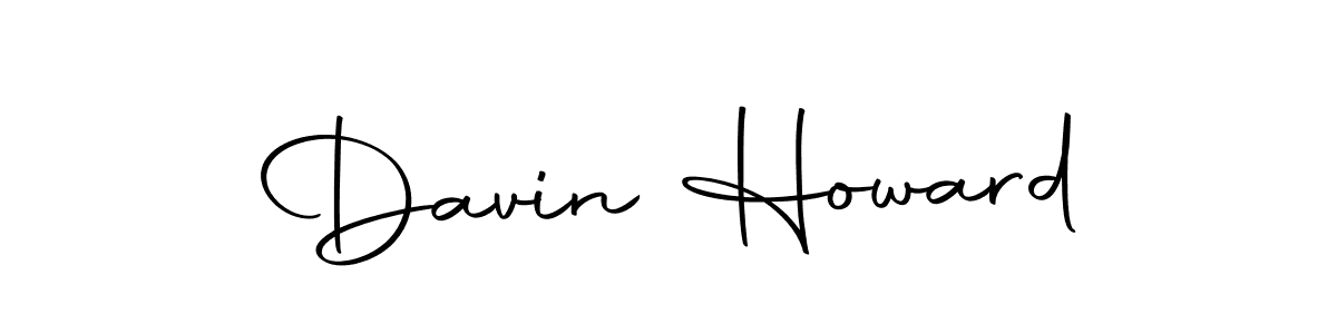 How to make Davin Howard name signature. Use Autography-DOLnW style for creating short signs online. This is the latest handwritten sign. Davin Howard signature style 10 images and pictures png