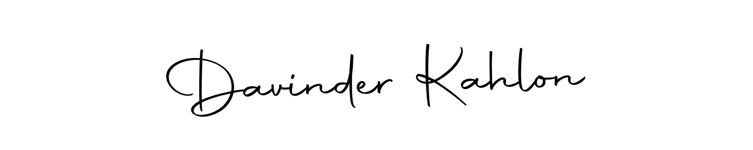 Make a beautiful signature design for name Davinder Kahlon. Use this online signature maker to create a handwritten signature for free. Davinder Kahlon signature style 10 images and pictures png