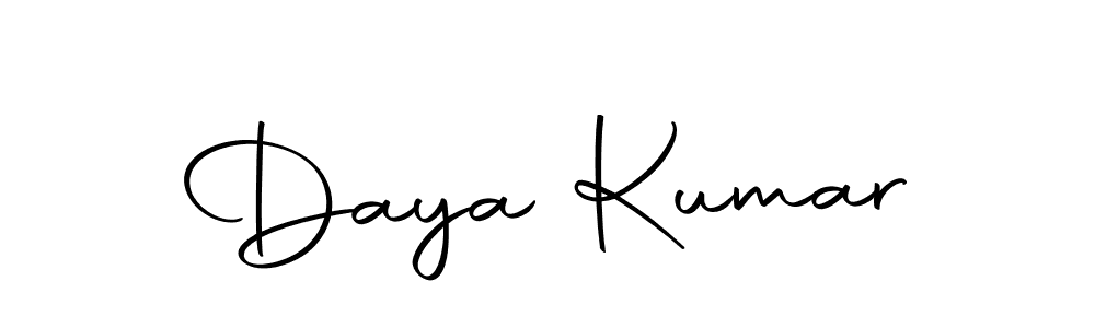 How to make Daya Kumar name signature. Use Autography-DOLnW style for creating short signs online. This is the latest handwritten sign. Daya Kumar signature style 10 images and pictures png