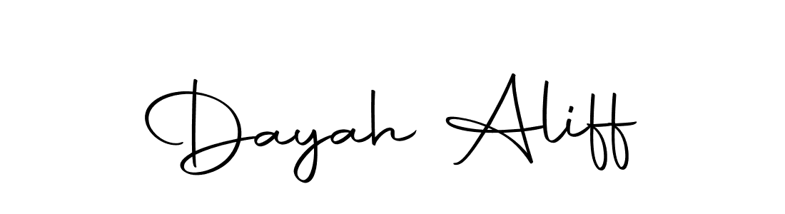 Dayah Aliff stylish signature style. Best Handwritten Sign (Autography-DOLnW) for my name. Handwritten Signature Collection Ideas for my name Dayah Aliff. Dayah Aliff signature style 10 images and pictures png
