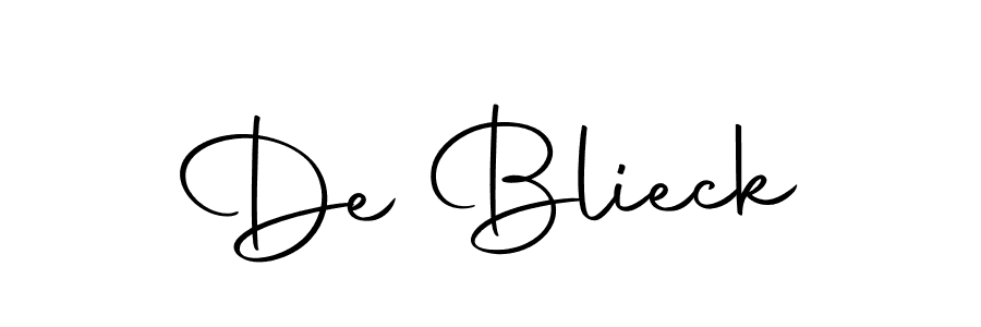 Create a beautiful signature design for name De Blieck. With this signature (Autography-DOLnW) fonts, you can make a handwritten signature for free. De Blieck signature style 10 images and pictures png