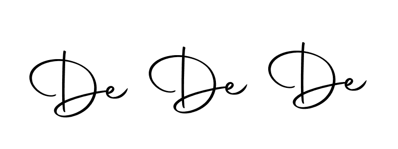 How to make De De De name signature. Use Autography-DOLnW style for creating short signs online. This is the latest handwritten sign. De De De signature style 10 images and pictures png