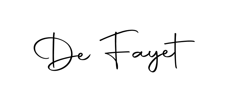 Make a beautiful signature design for name De Fayet. With this signature (Autography-DOLnW) style, you can create a handwritten signature for free. De Fayet signature style 10 images and pictures png