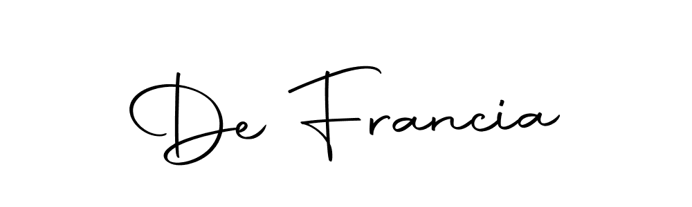 How to make De Francia signature? Autography-DOLnW is a professional autograph style. Create handwritten signature for De Francia name. De Francia signature style 10 images and pictures png