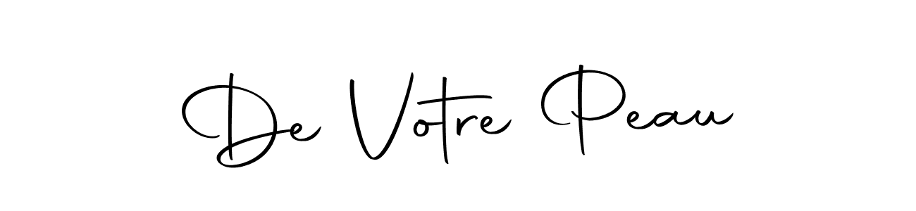 How to make De Votre Peau name signature. Use Autography-DOLnW style for creating short signs online. This is the latest handwritten sign. De Votre Peau signature style 10 images and pictures png