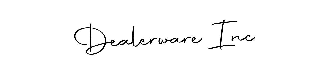 How to make Dealerware Inc name signature. Use Autography-DOLnW style for creating short signs online. This is the latest handwritten sign. Dealerware Inc signature style 10 images and pictures png