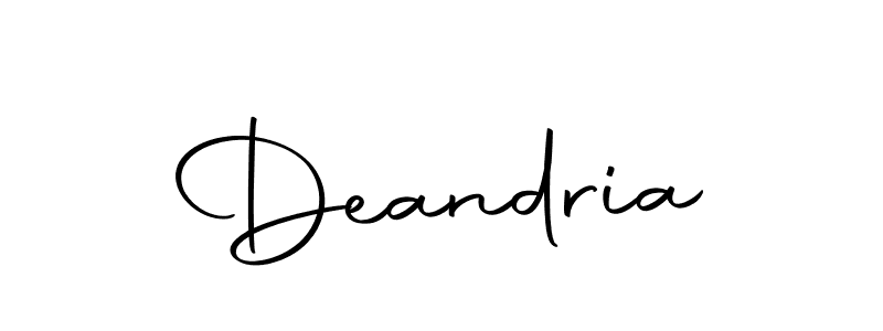 Make a beautiful signature design for name Deandria. With this signature (Autography-DOLnW) style, you can create a handwritten signature for free. Deandria signature style 10 images and pictures png