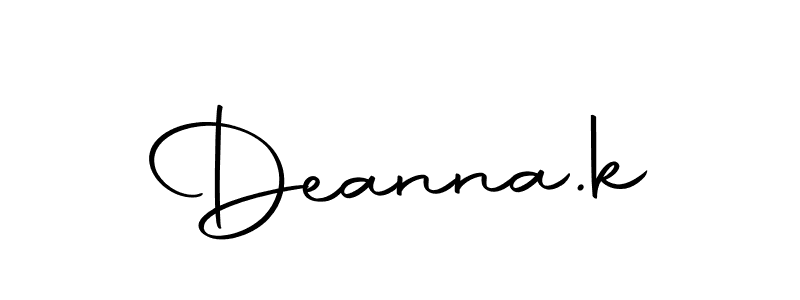 Make a beautiful signature design for name Deanna.k. With this signature (Autography-DOLnW) style, you can create a handwritten signature for free. Deanna.k signature style 10 images and pictures png