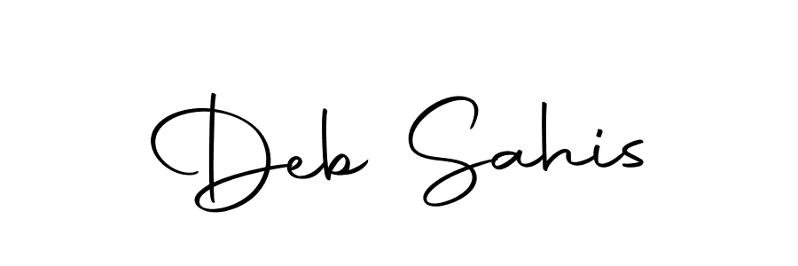 How to make Deb Sahis name signature. Use Autography-DOLnW style for creating short signs online. This is the latest handwritten sign. Deb Sahis signature style 10 images and pictures png