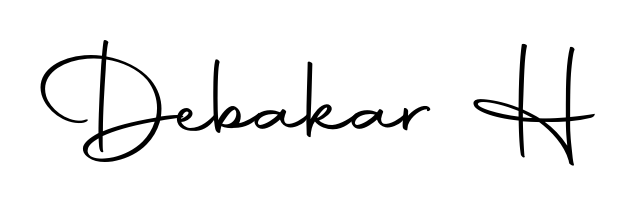 Use a signature maker to create a handwritten signature online. With this signature software, you can design (Autography-DOLnW) your own signature for name Debakar H. Debakar H signature style 10 images and pictures png