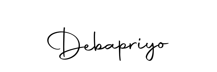 Use a signature maker to create a handwritten signature online. With this signature software, you can design (Autography-DOLnW) your own signature for name Debapriyo. Debapriyo signature style 10 images and pictures png