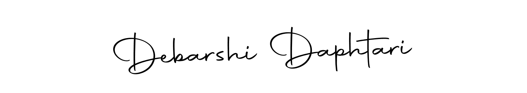 How to make Debarshi Daphtari name signature. Use Autography-DOLnW style for creating short signs online. This is the latest handwritten sign. Debarshi Daphtari signature style 10 images and pictures png