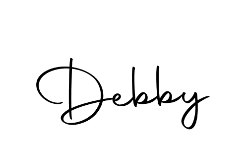 How to make Debby name signature. Use Autography-DOLnW style for creating short signs online. This is the latest handwritten sign. Debby signature style 10 images and pictures png