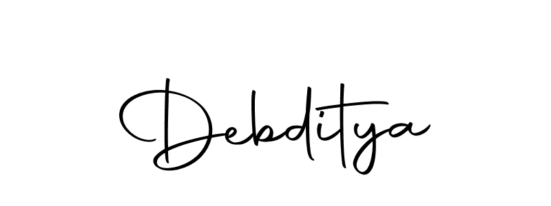 Design your own signature with our free online signature maker. With this signature software, you can create a handwritten (Autography-DOLnW) signature for name Debditya. Debditya signature style 10 images and pictures png