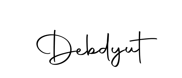 Use a signature maker to create a handwritten signature online. With this signature software, you can design (Autography-DOLnW) your own signature for name Debdyut. Debdyut signature style 10 images and pictures png
