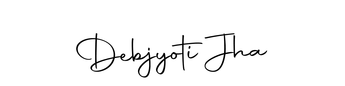 How to make Debjyoti Jha name signature. Use Autography-DOLnW style for creating short signs online. This is the latest handwritten sign. Debjyoti Jha signature style 10 images and pictures png