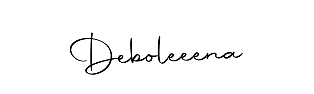 How to make Deboleeena name signature. Use Autography-DOLnW style for creating short signs online. This is the latest handwritten sign. Deboleeena signature style 10 images and pictures png