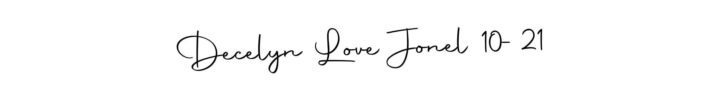 How to make Decelyn Love Jonel 10-21 name signature. Use Autography-DOLnW style for creating short signs online. This is the latest handwritten sign. Decelyn Love Jonel 10-21 signature style 10 images and pictures png
