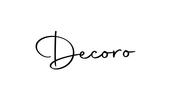 Design your own signature with our free online signature maker. With this signature software, you can create a handwritten (Autography-DOLnW) signature for name Decoro. Decoro signature style 10 images and pictures png