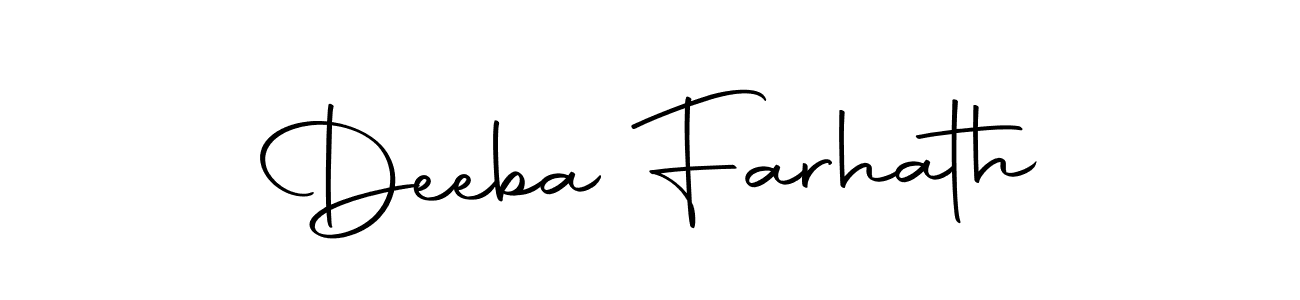 Make a beautiful signature design for name Deeba Farhath. With this signature (Autography-DOLnW) style, you can create a handwritten signature for free. Deeba Farhath signature style 10 images and pictures png