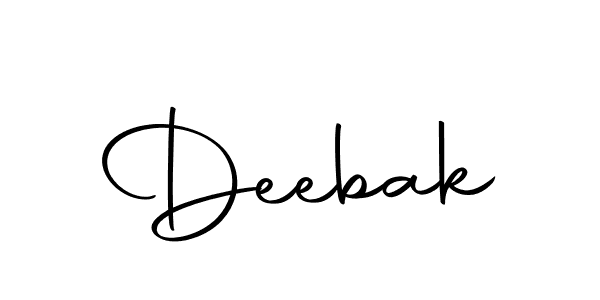 Use a signature maker to create a handwritten signature online. With this signature software, you can design (Autography-DOLnW) your own signature for name Deebak. Deebak signature style 10 images and pictures png