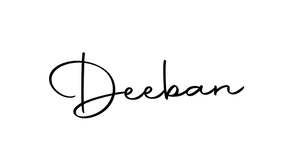 Use a signature maker to create a handwritten signature online. With this signature software, you can design (Autography-DOLnW) your own signature for name Deeban. Deeban signature style 10 images and pictures png