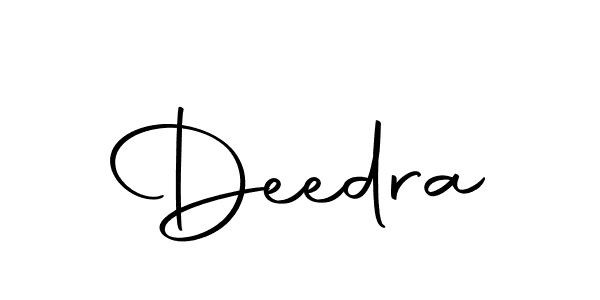 Use a signature maker to create a handwritten signature online. With this signature software, you can design (Autography-DOLnW) your own signature for name Deedra. Deedra signature style 10 images and pictures png