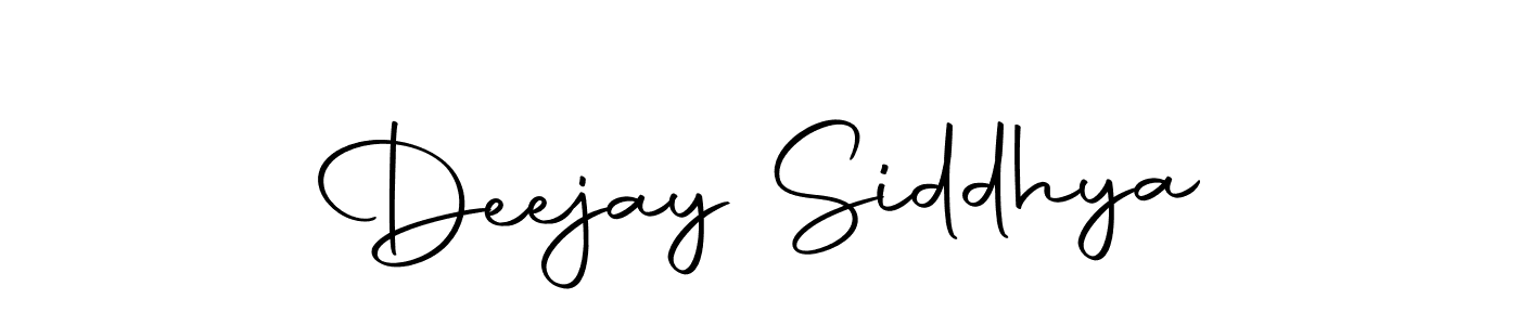You can use this online signature creator to create a handwritten signature for the name Deejay Siddhya. This is the best online autograph maker. Deejay Siddhya signature style 10 images and pictures png