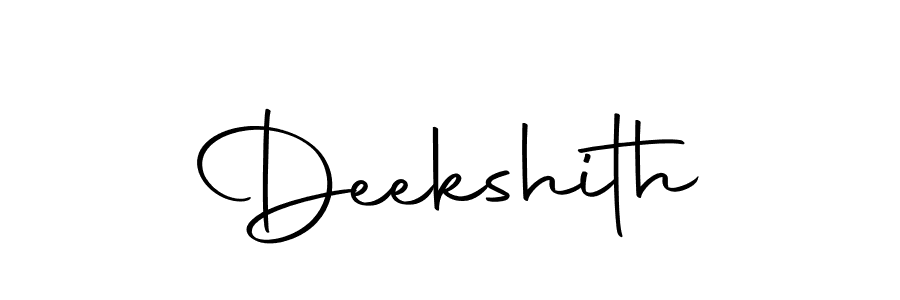 The best way (Autography-DOLnW) to make a short signature is to pick only two or three words in your name. The name Deekshith include a total of six letters. For converting this name. Deekshith signature style 10 images and pictures png