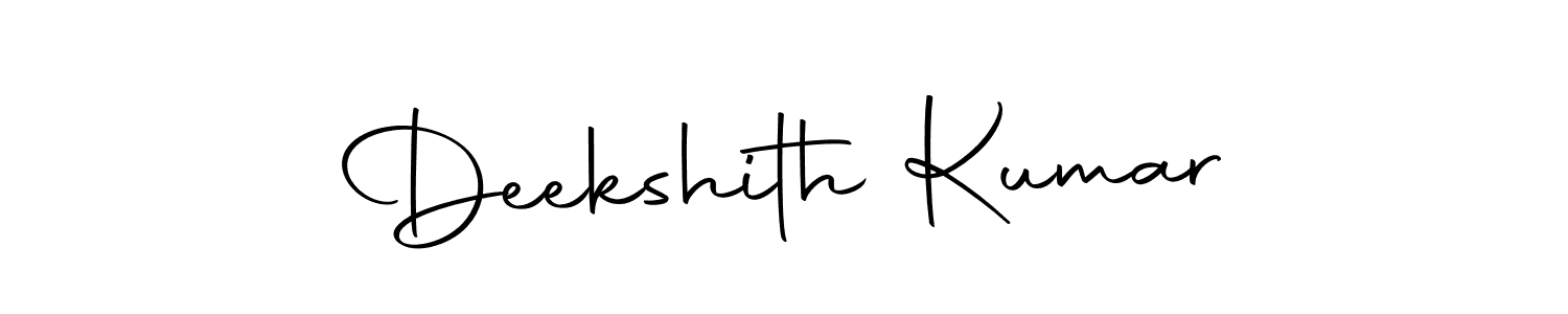 How to make Deekshith Kumar name signature. Use Autography-DOLnW style for creating short signs online. This is the latest handwritten sign. Deekshith Kumar signature style 10 images and pictures png